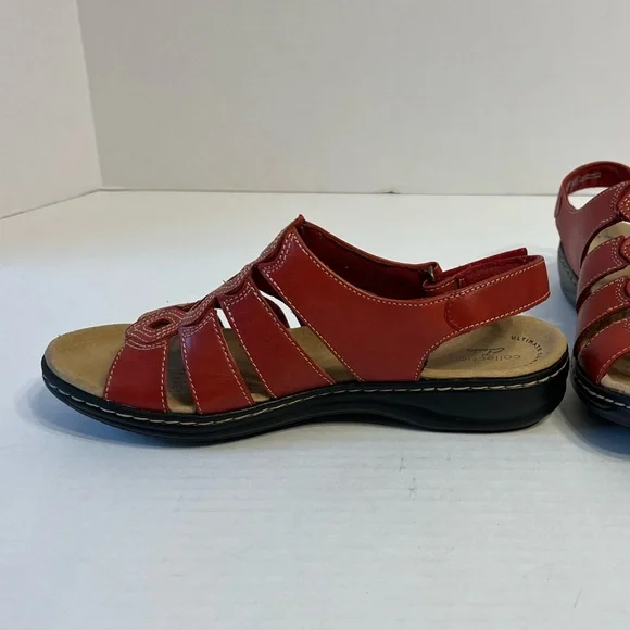 Clarks Collection Gladiator Sandals Leisa Ruby Red Size 7‎ W - Picture 5 of 10